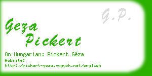 geza pickert business card