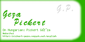 geza pickert business card